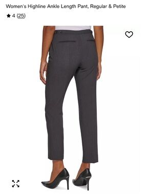Calvin Klein Women's Highline Ankle Length Pant cigarettes black crop